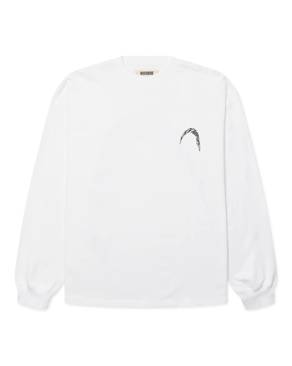Woodbird Beam Ls Warp Tee Wit Heren