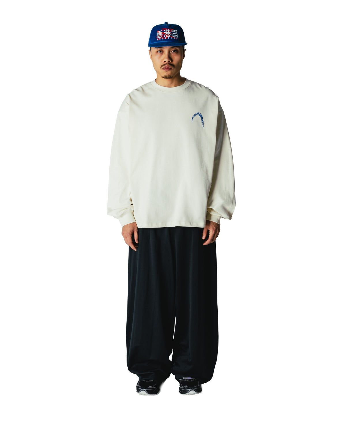 Woodbird Beam Ls Warp Tee Wit Heren