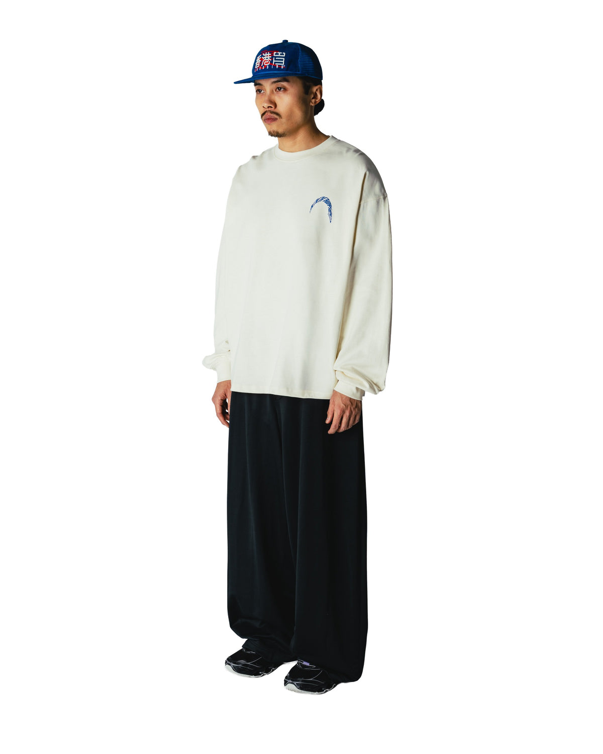 Woodbird Beam Ls Warp Tee Wit Heren