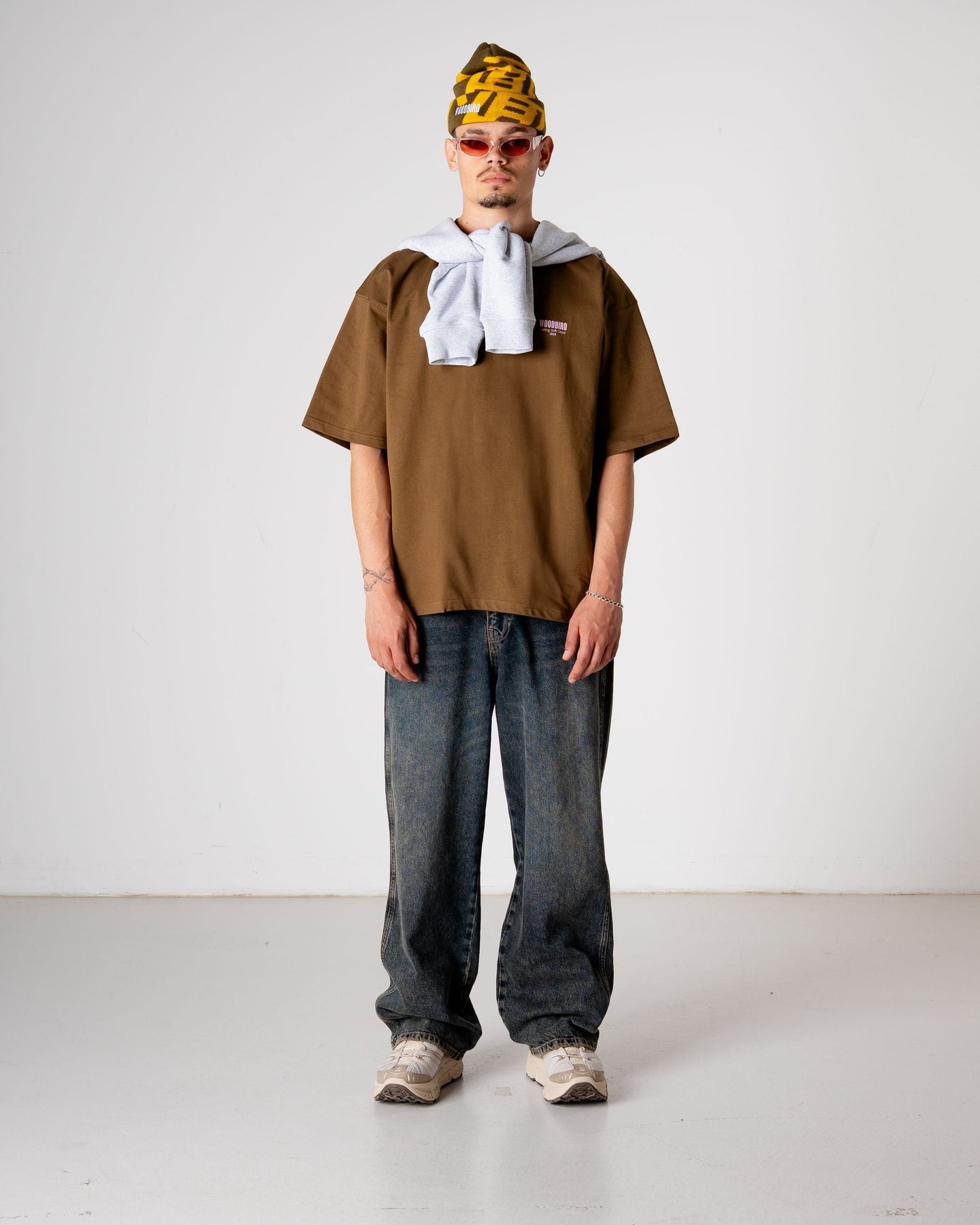 Woodbird Beam Pho Tee Bruin Heren