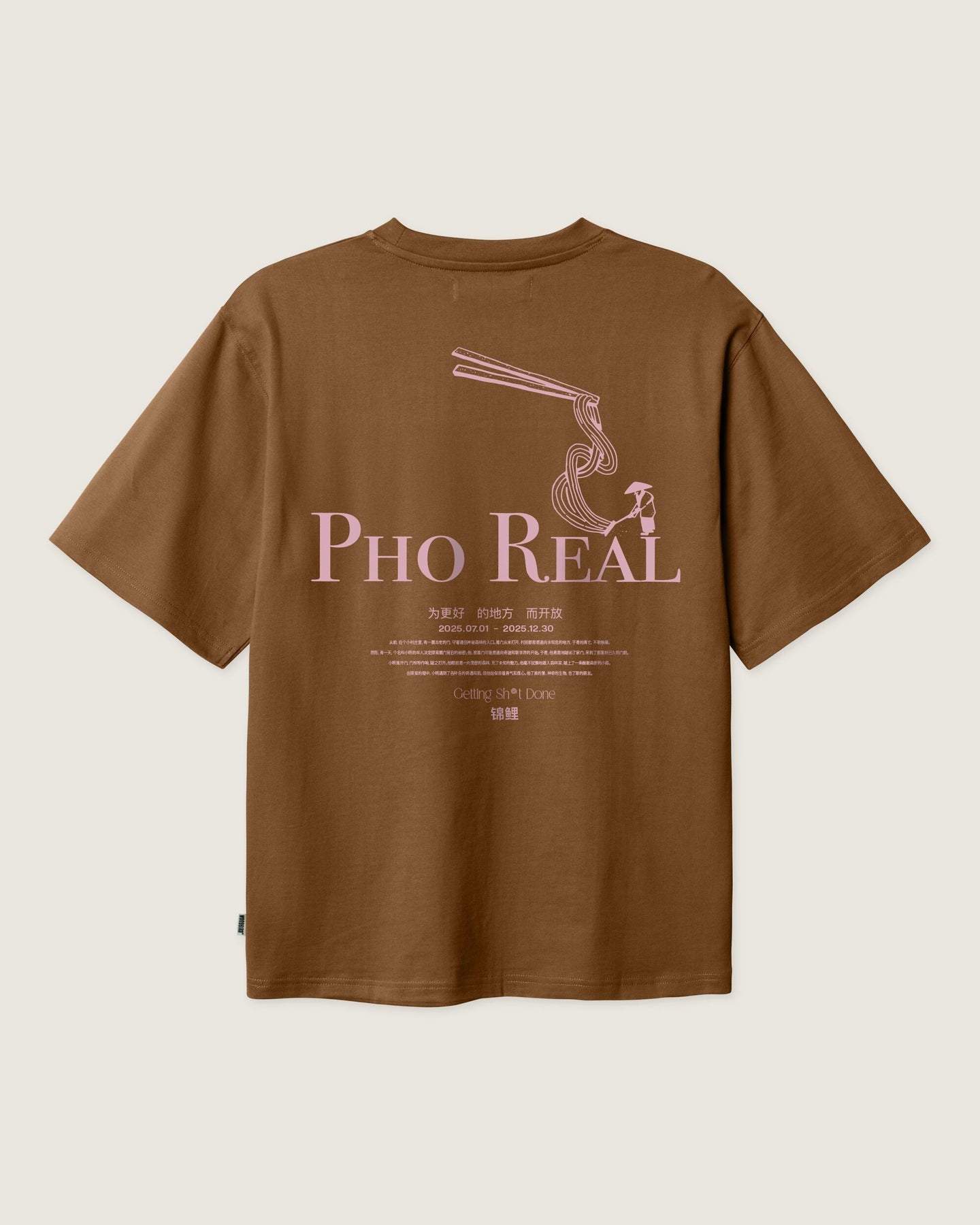 Woodbird Beam Pho Tee Bruin Heren