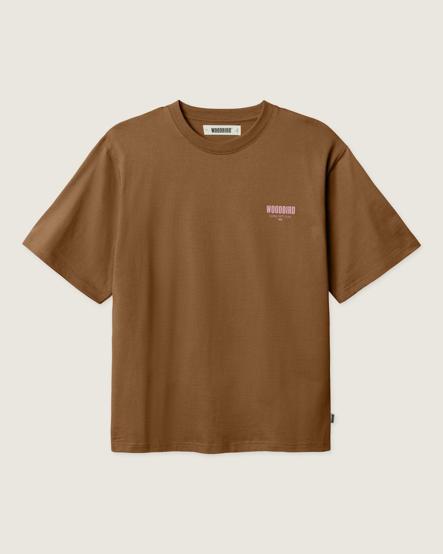 Woodbird Beam Pho Tee Bruin Heren