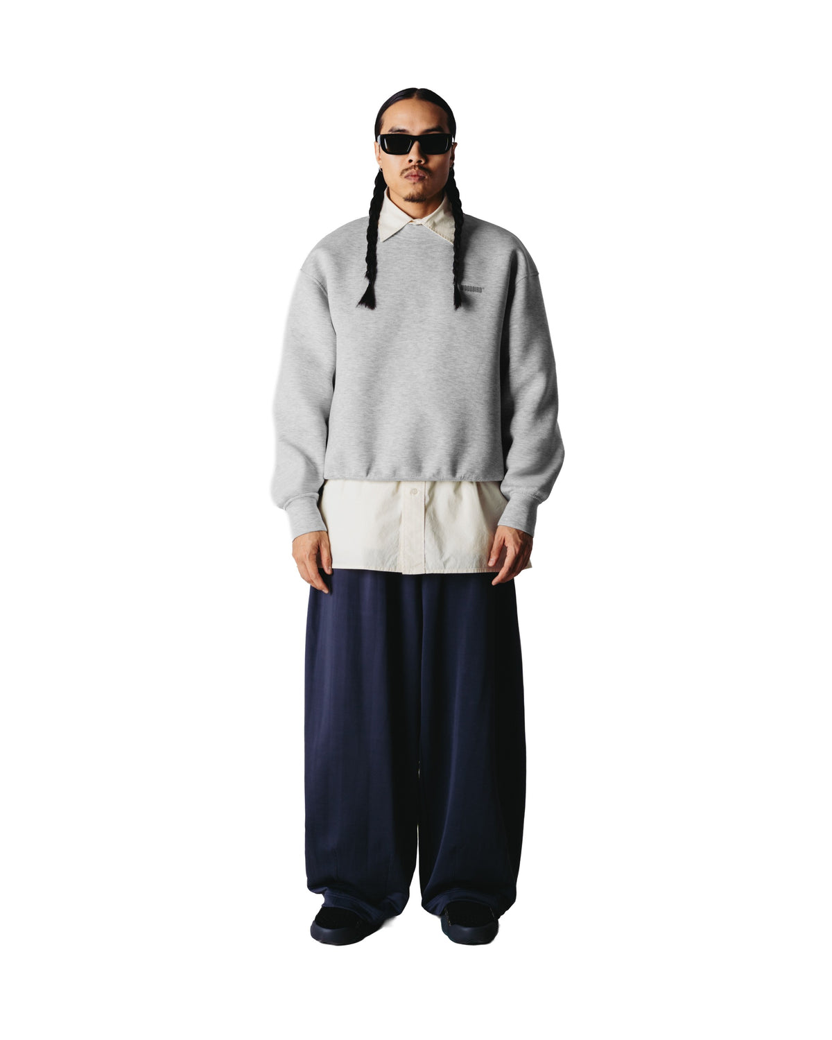 Woodbird Fuko Scuba Crew Lichtgrijs Heren