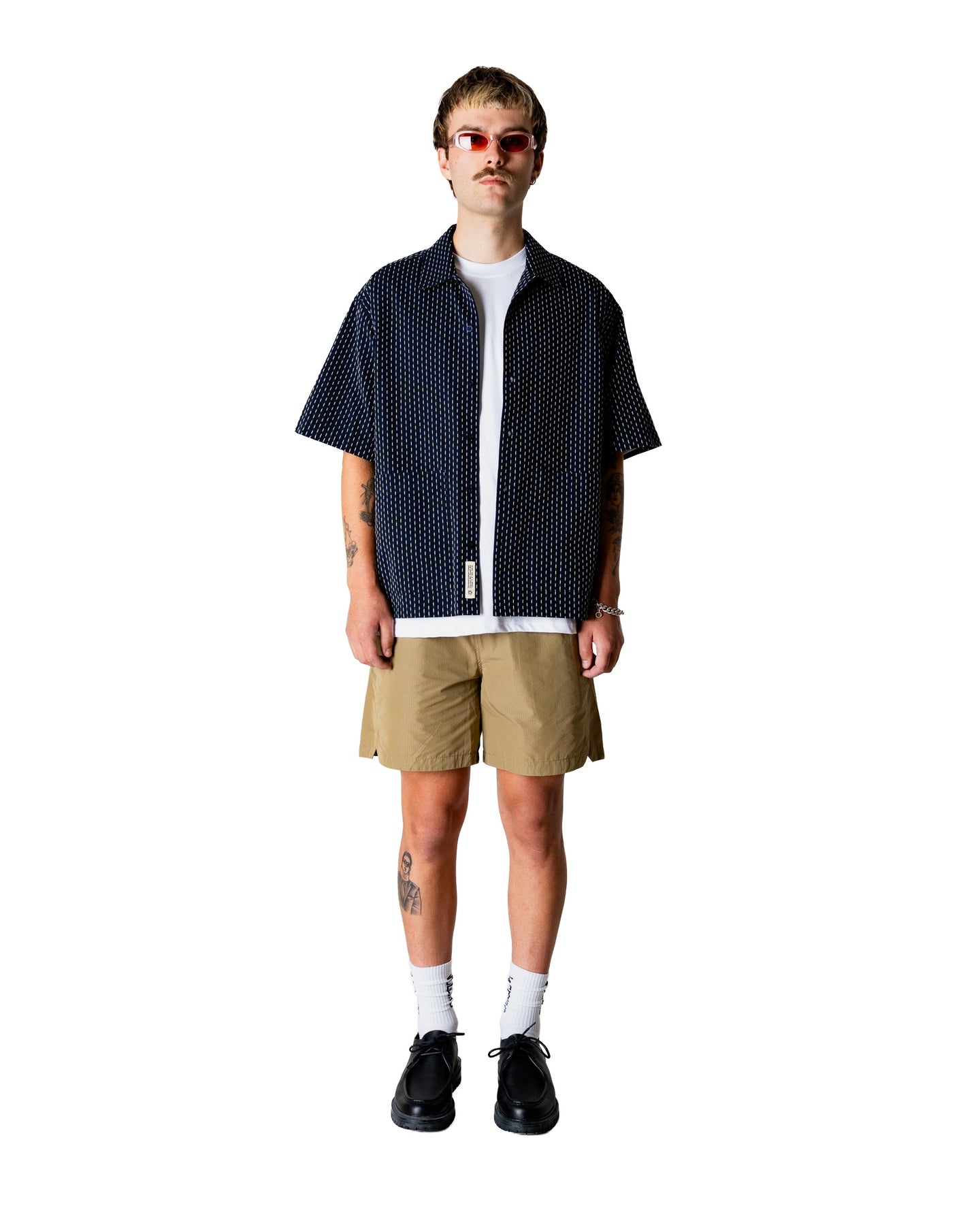 Woodbird Wang Shiko Shirt Donkerblauw Heren
