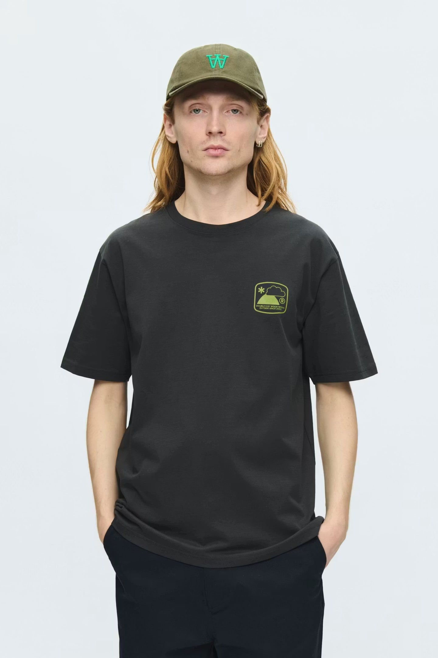 WoodWood Ace Outsider Tee Donkergrijs Heren