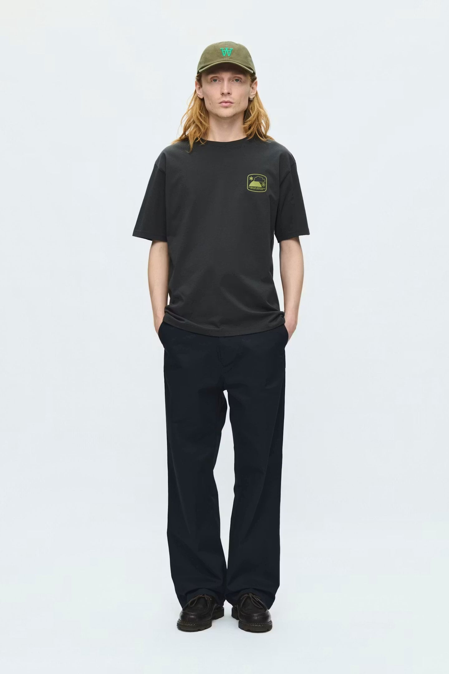 WoodWood Ace Outsider Tee Donkergrijs Heren
