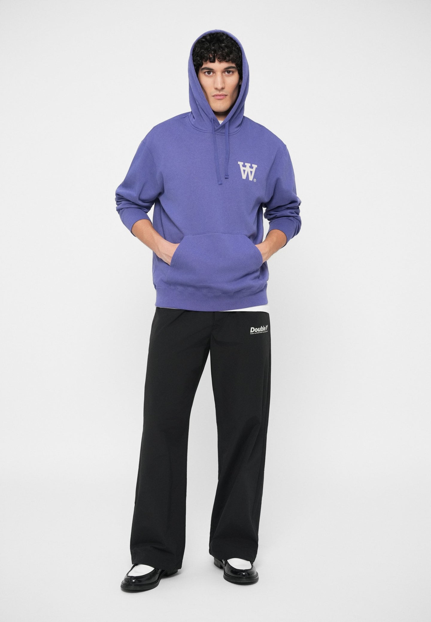 WoodWood Cast AA Chest Print Hoodie Blauw Heren
