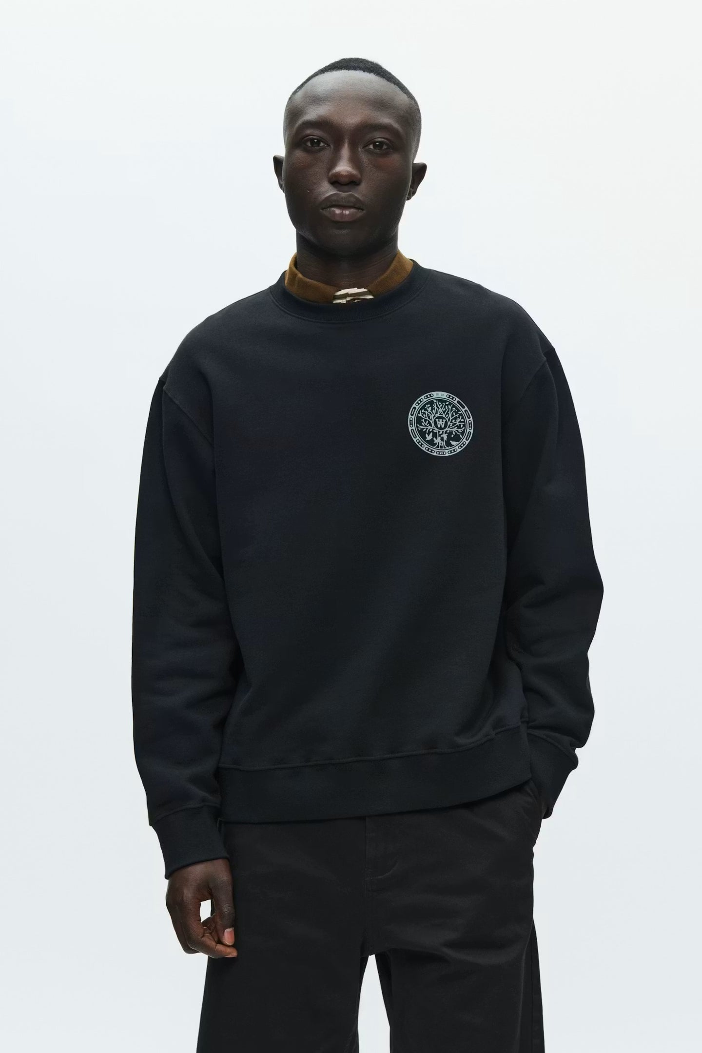WoodWood James Ghost Crew Neck Donkergrijs Heren