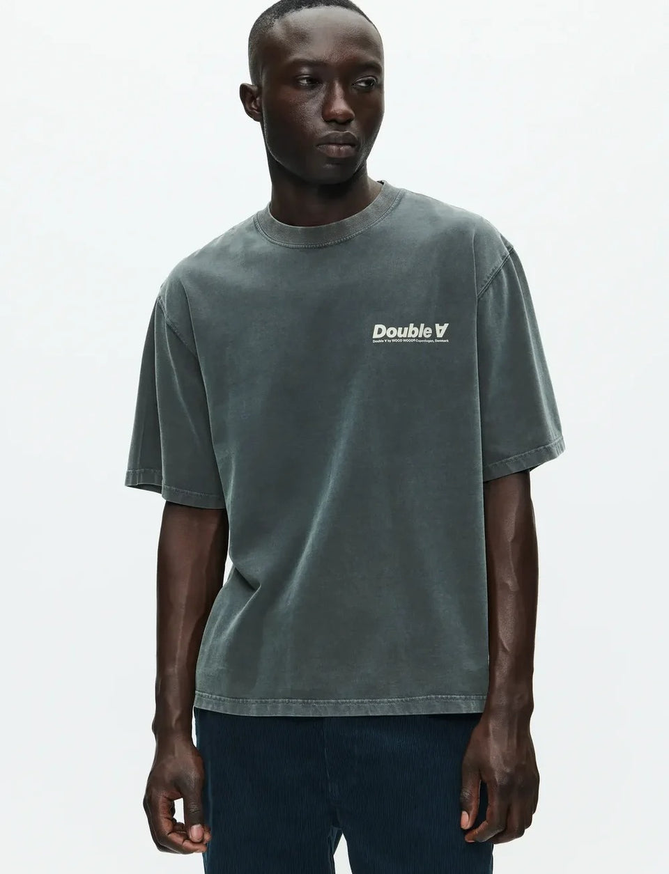 WoodWood Liam Tee Italic Zwart Heren