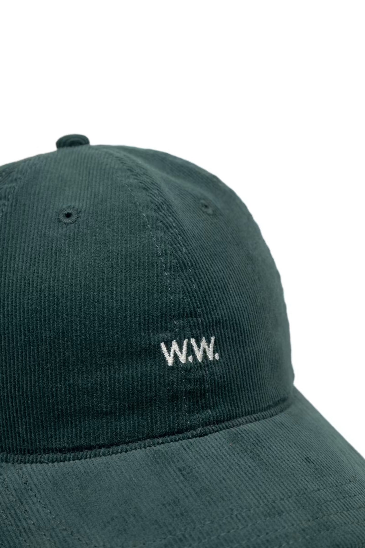 WoodWood W.W. Cord Cap Donkergroen Heren