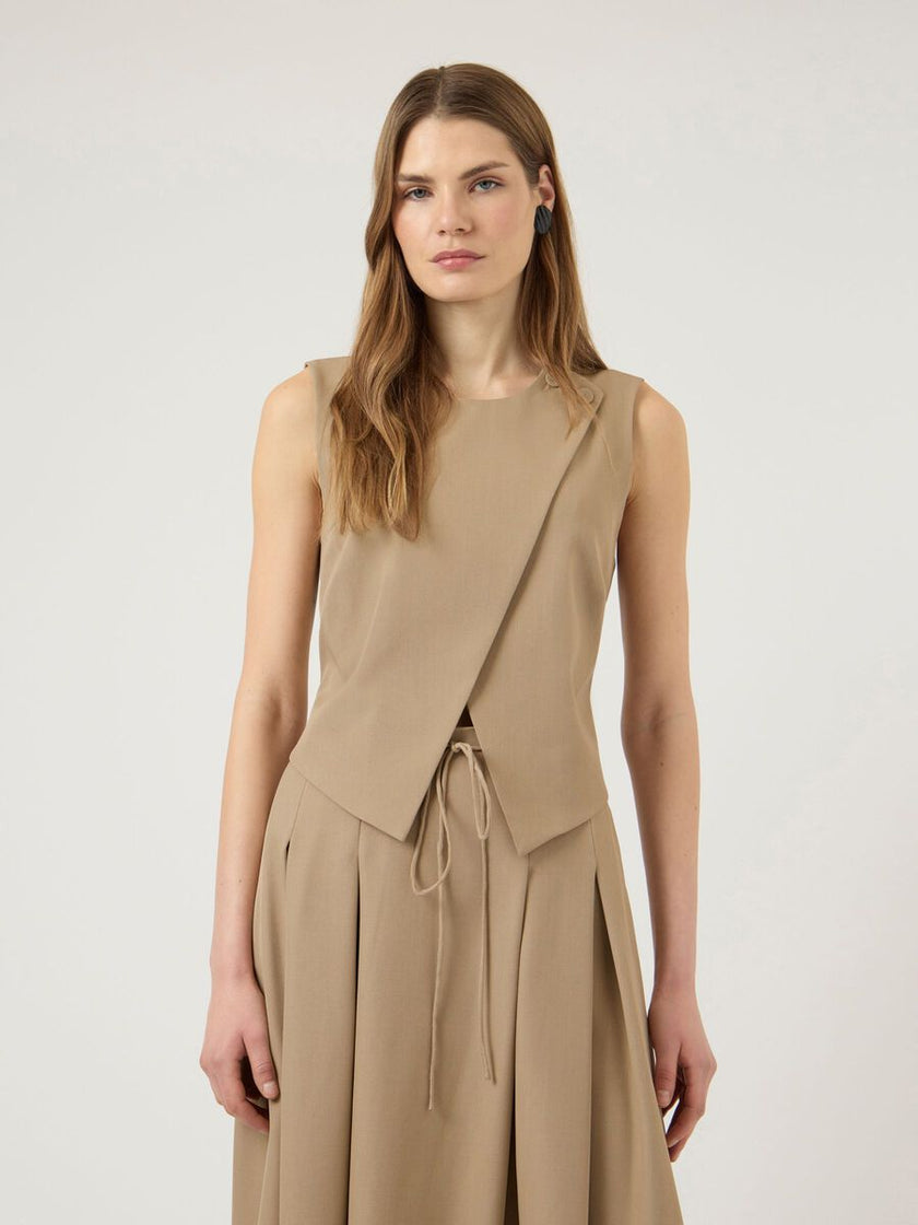 YAS Cammi Vest Lichtbruin Dames