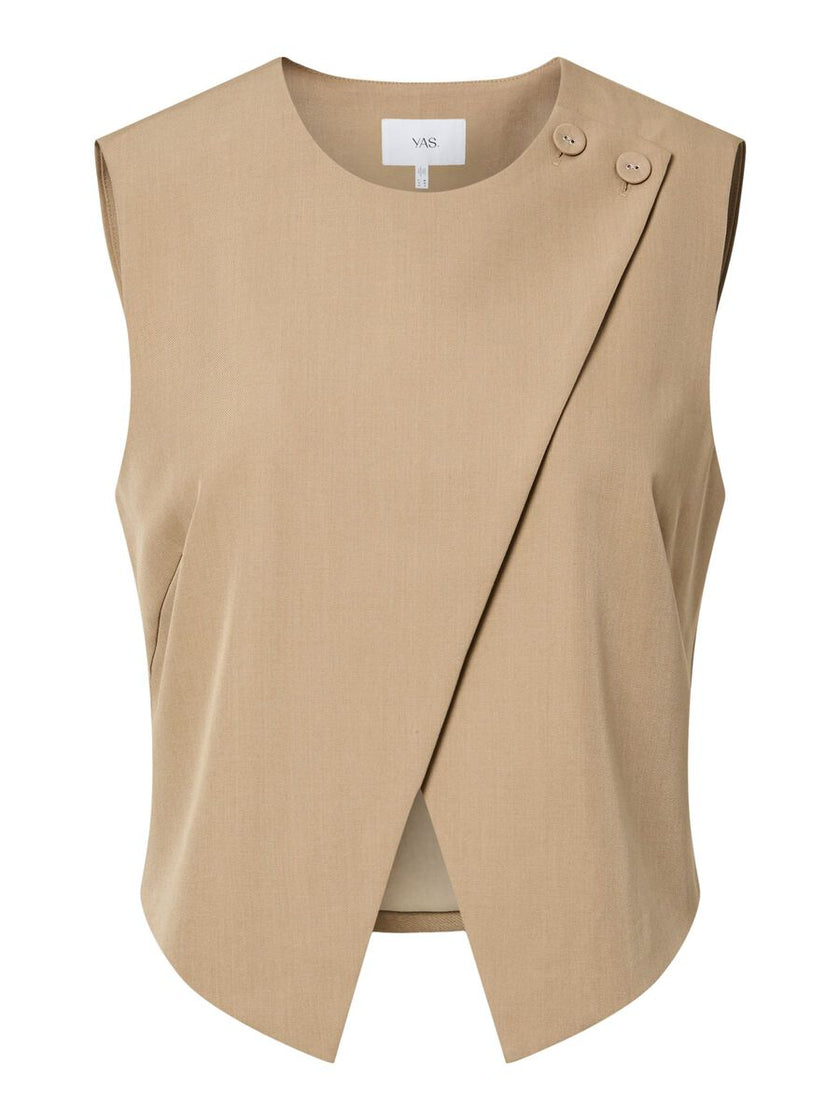 YAS Cammi Vest Lichtbruin Dames