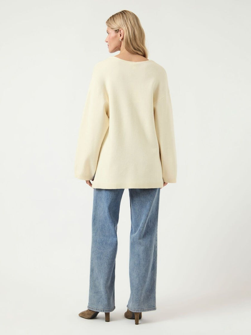 YAS Elma Ls Vneck Knit Wit Dames